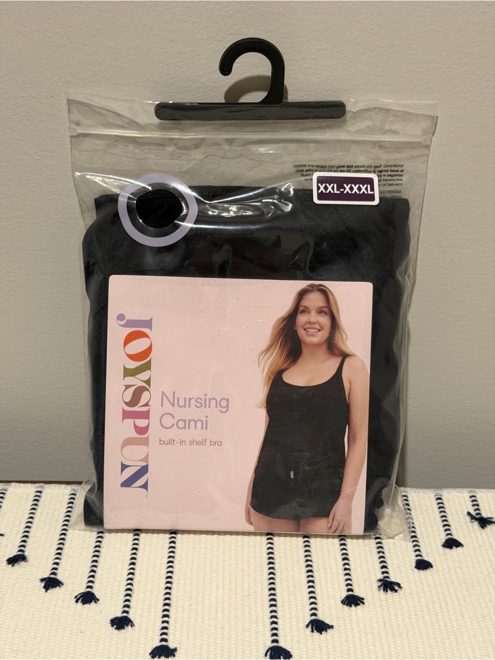 Joyspun Black Nursing Cami with Shelf Bra